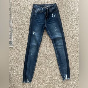 Grace and Lace shadow striped mid rise jeggings